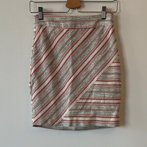 RW&Co. Striped Gray and Pink Women's Skirt, Size 0 (Fits 2)